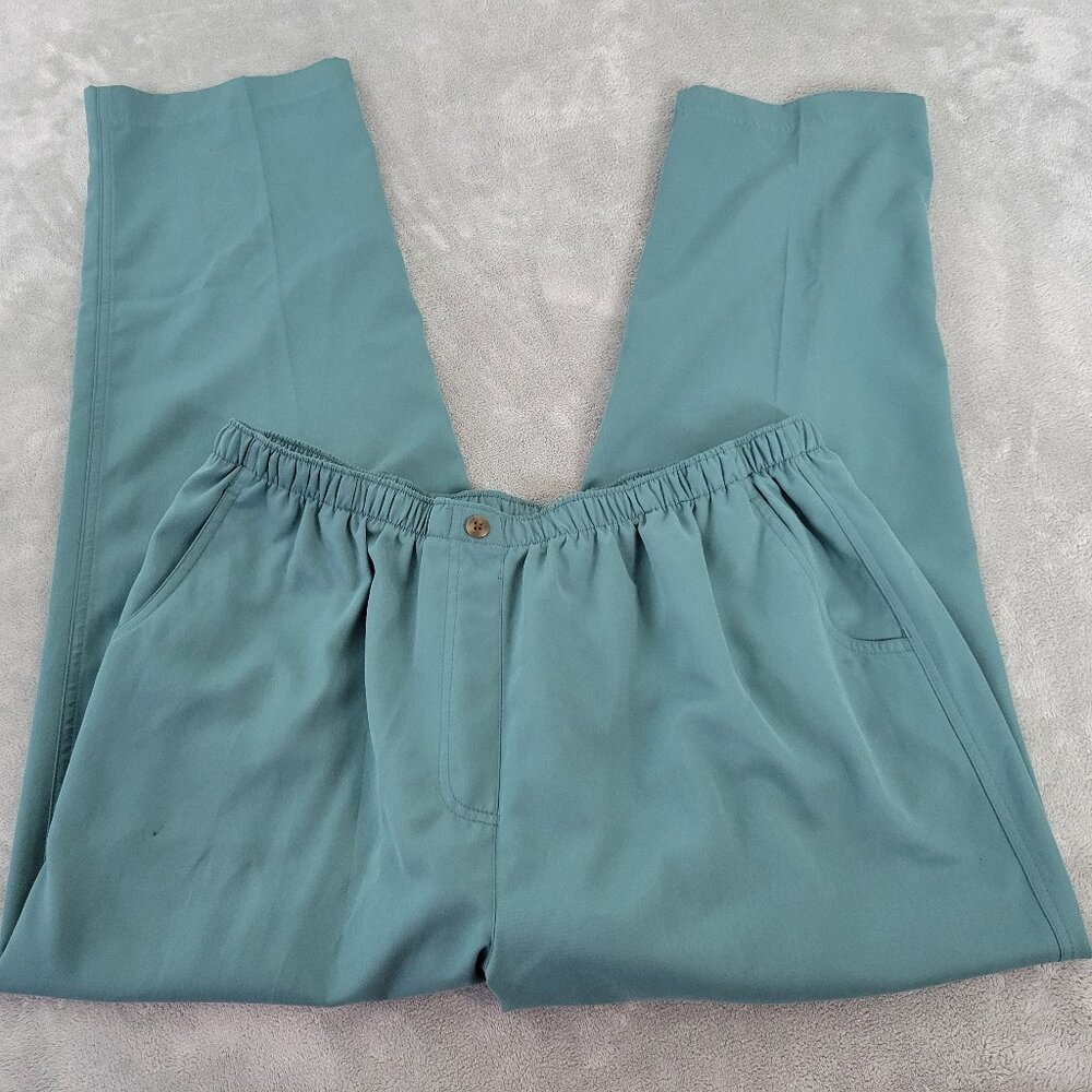 Allison Daley Women's 18 Green Dress Pants Elastic Waist Pull On GRE57XE